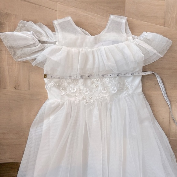 Alisa & Leo White Maxi Dress 11/12 – 3-Layer Tulle, Floral Appliqué, NWT - Picture 7 of 13